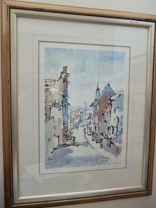 Gregoire Boonzaier Signed Limited to 850 Lithograph. Mounted.  District Six  Cape Town.
